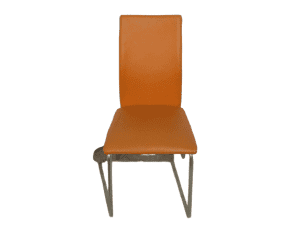 Купить Стул сталь кожа оранжевый мягкий 43/47/97