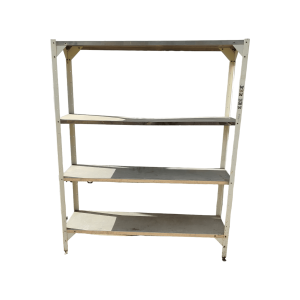 Стеллаж 150/40/186 разборный ноги крашеная сталь нержавейка 4 полки