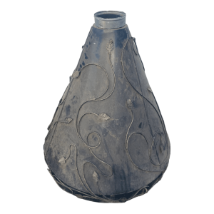 Зонт вытяжной островной черная сталь с узором д107/в112 отверстие 20