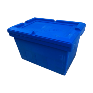 Ящик ПНД синий с крышкой 50/34/29 см 53 литра
