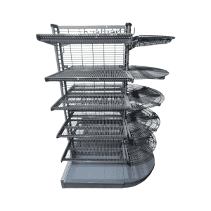 Стеллаж торговый островной сетчатый серый 110/93/162 5 полок