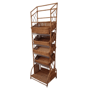 Стойка торговая плетенная для выкладки хлеба 63/53/206 5 полок