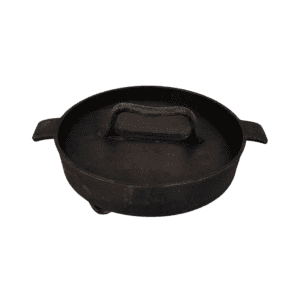 Сковорода MYRON COOK чугун для цыпленка табака с прессом на подставке 27 см