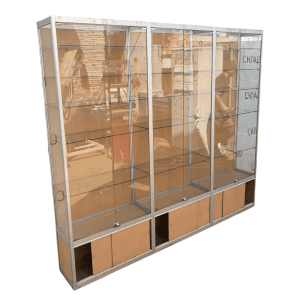 Стойка витрина 230/32/200 стекло/лдсп/метал бук 6 дверей стекло 5 полок 6 дверей купе лдсп