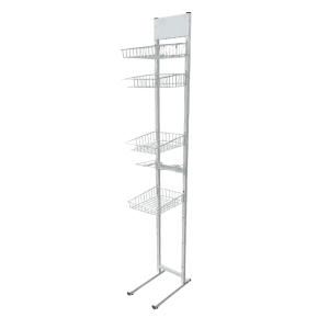 Стойка прикассовая 28/46/197 белая 4 полки 2 крючка