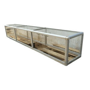 Витрина нейтральная настольная 237/35/37 алюминий/стекло серая