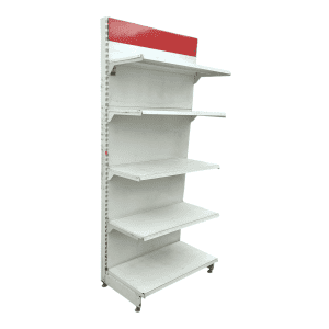 Стеллаж торговый белый красный 103/228 4п40 основание 50