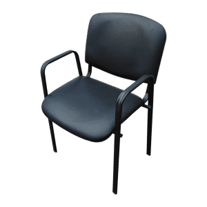 Стул офисный черный кожа