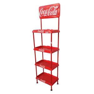 Стойка торговая 37/58/201 сталь/пластик 4 полки красная Coca Cola