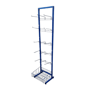 Стойка прикассовая 35/43/164 синяя 15 крючков полка