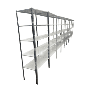 Стеллаж полочный линия 10 секций СТ 91/51/202 5 полок