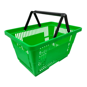 Корзина пластиковая покупательская зеленая