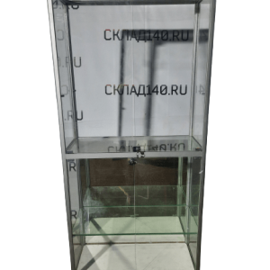 Стойка витрина стекло металл 4 двери белая 90/40/200