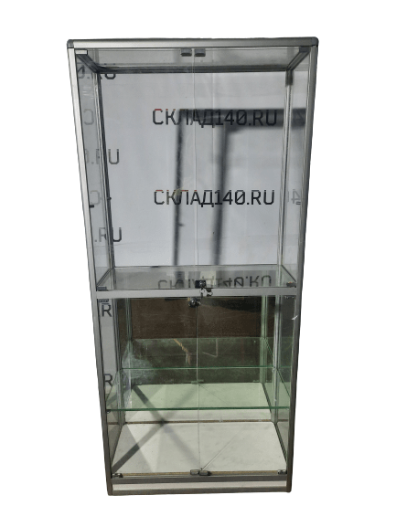 Стойка витрина стекло металл 4 двери белая 90/40/200