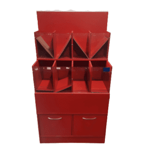 Стеллаж ЛДСП конфетница красный 80/42/150