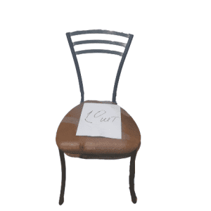 Стул сталь кожа коричневый мягкая сидушка 40/40/86