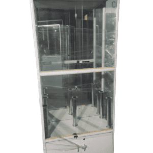 Стойка витрина металл стекло белая 85/50/200