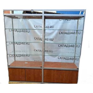 Стойка витрина стекло метал стекло бук 174/44/200 3п двери стекло