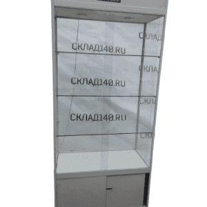Стойка витрина стекло метал белый 100/50/220 4 полки