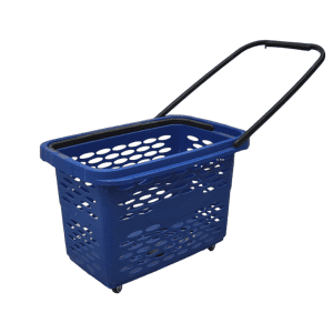 Тележка покупательская пластиковая синяя