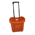 Тележка покупательская пластиковая оранжевая