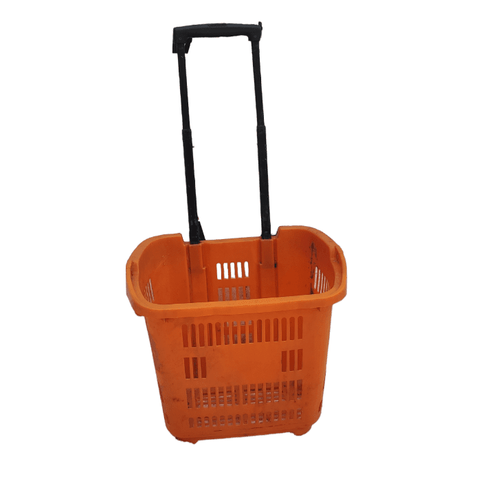 Тележка покупательская пластиковая оранжевая
