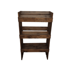 Стеллаж темное дерево массив 64/32/110 3 полки