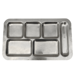 Поднос металлический из нержавеющей стали 6 секций размер 30/18/2