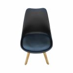 Стул Тьюлип кожа черный