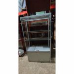 Стойка витрина стекло металл 90/40/166 двери 4 серая 3 полки