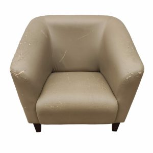 Кресло Адамант бежевое кожзам