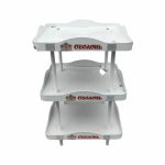 Стойка торговая 60/60/88 пластик 3 полки белая ОБОЛОНЬ