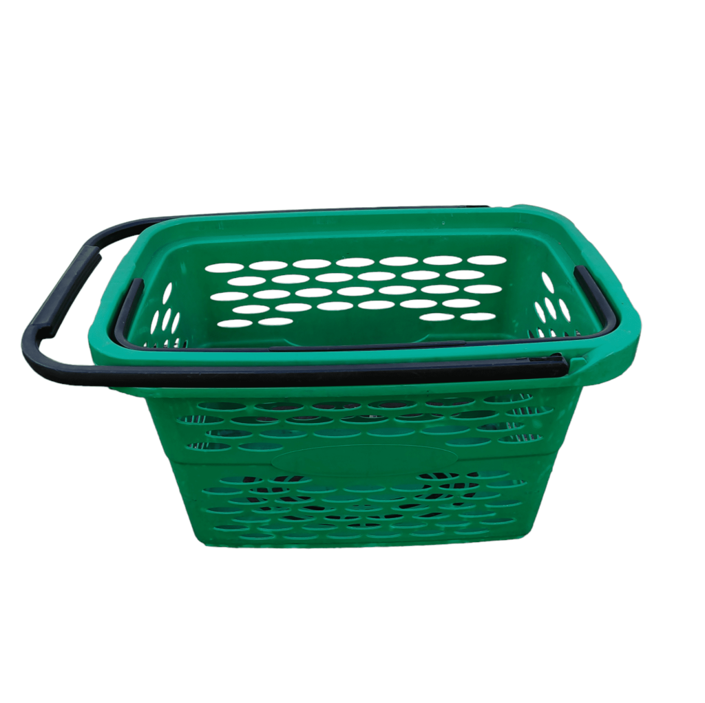 Тележка покупательская пластиковая зеленая