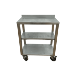 Стол 70/40/85 цельный 2 полки борт на колесах