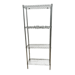 Стеллаж 75.5/35.5/189 хром сталь 4 полки решетки (METRO)