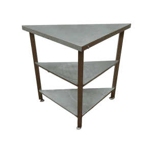 Стол треугольный 70/70/99/83 цельный 2 полки