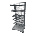Стеллаж торговый пристенный сетчатый серый 70/57/162 5 полок (с ограничителем)