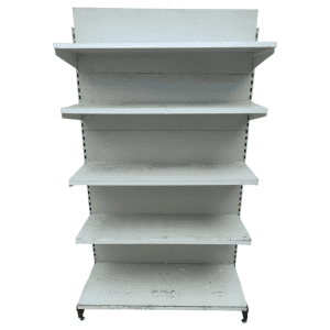 Стеллаж торговый серый 125/220 4п48 основание58