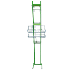 Стойка прикассовая 35/50/226 зеленая/голубая 3 полки 6 крючков