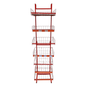 Стойка прикассовая 52/58/205 красная 7 полок