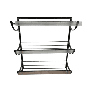 Полка навесная торговая черная сталь 90/36.5/100 3 уровня