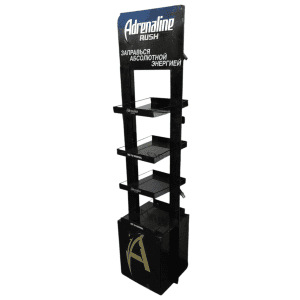 Стойка прикассовая Adrenaline Rush 45/37/175 черная 3 полки
