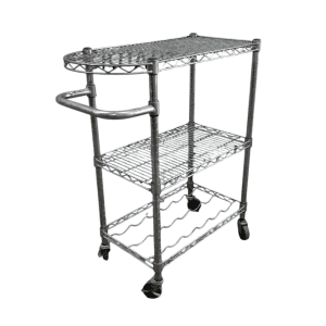 Тележка сервировочная хром решетка Leenol 75/36/92 3 уровня