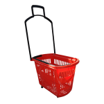 Тележка покупательская пластиковая красная