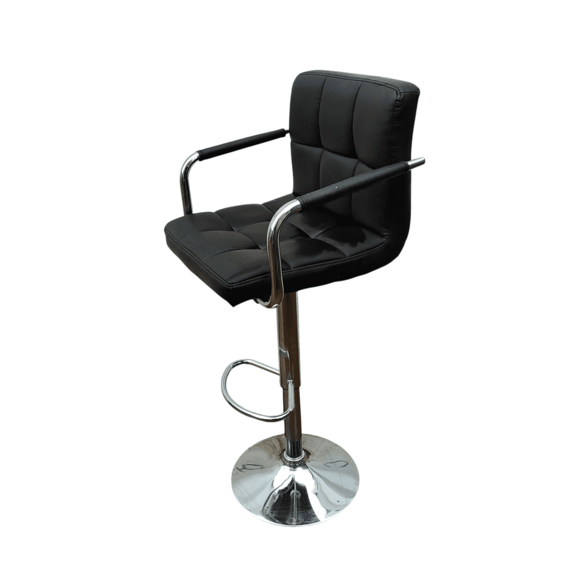 Стул барный Манго кожа черный